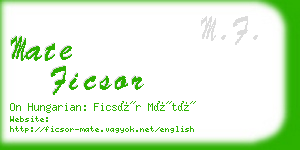 mate ficsor business card